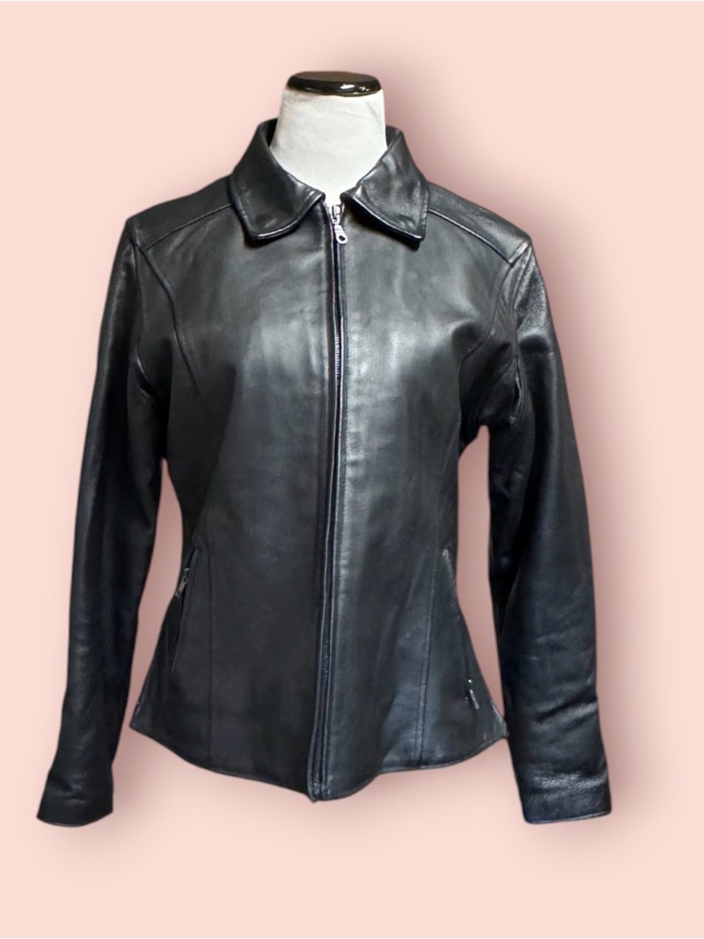 vintage black leather jacket from Leather Gallery SZ L